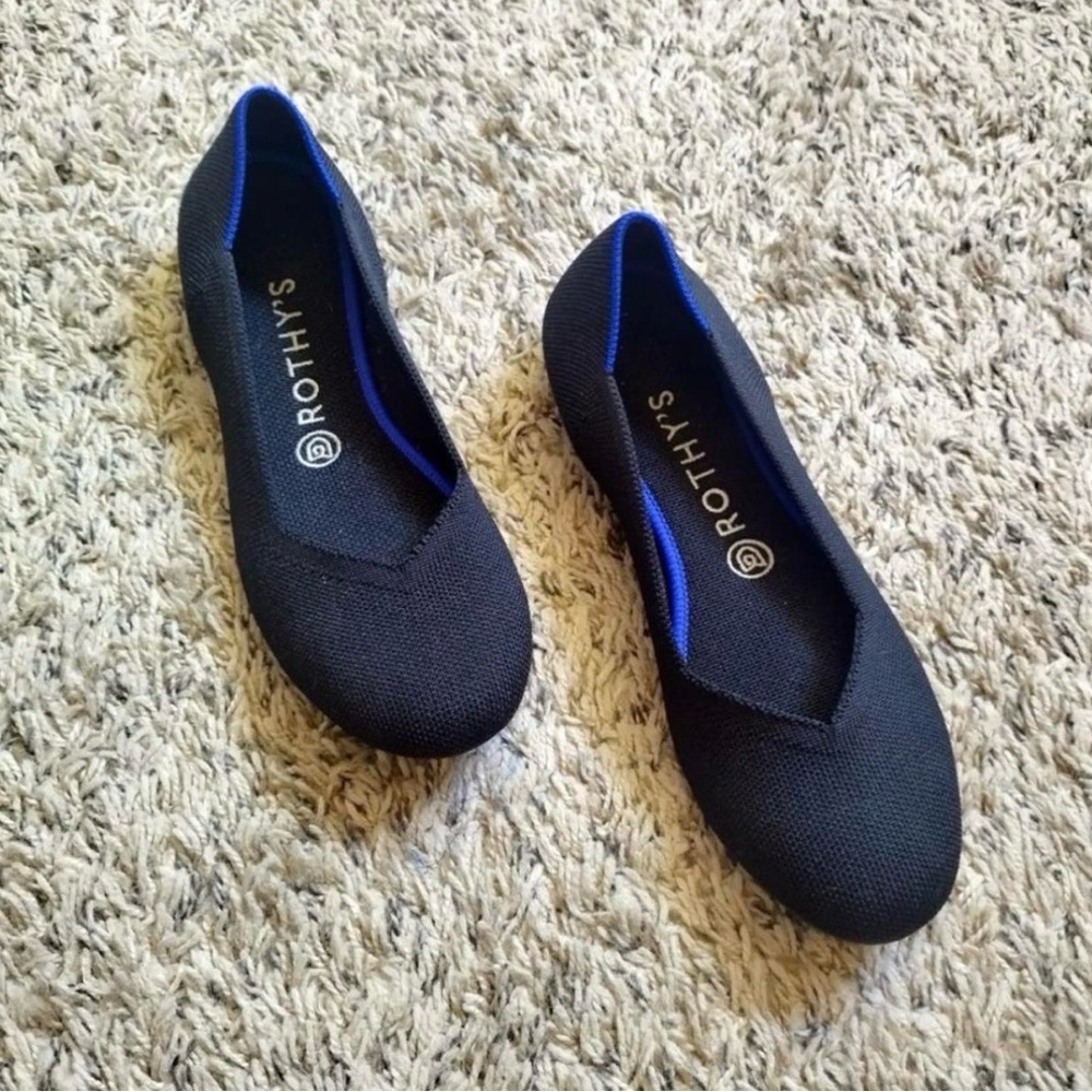 Rothy's Women's Black and Blue Flats
